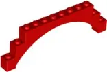 Red Arch 1 x 12 x 3 Raised Arch with 5 Cross Supports