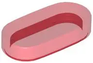 Trans-Red Tile, Round 1 x 2 Oval