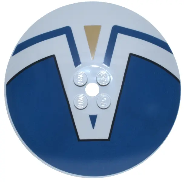 Bluish Gray Dish 8 x 8 Inverted (Radar) - Solid Studs with Dark Blue Panel and Line, Black Outline a