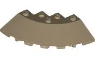 Dark Tan Brick, Round Corner 6 x 6 with Slope 33 Edge, Facet Cutout