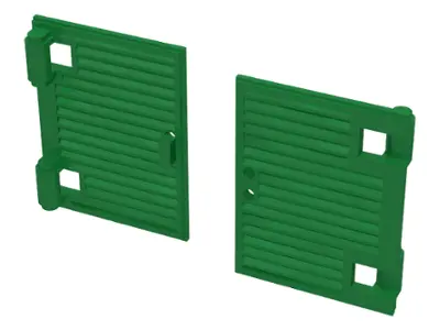 Green Shutter for Window 1 x 2 x 3 with Hinges and Handle