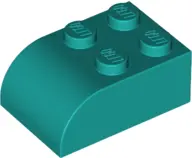 Dark Turquoise Slope, Curved 3 x 2 with 4 Studs