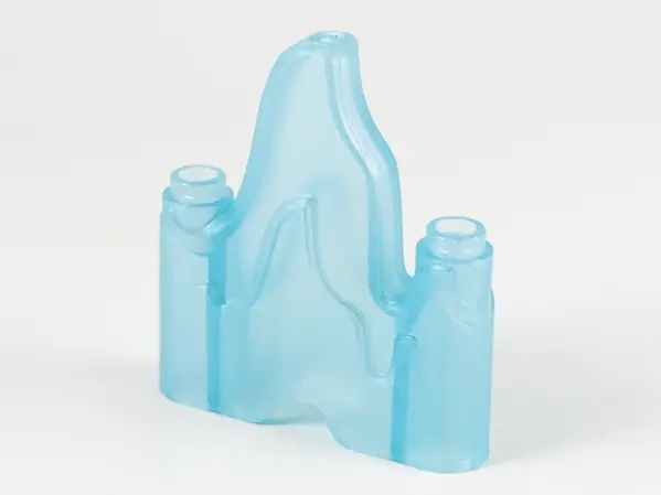 Satin Trans-Light Blue Wave Rounded 1 x 4 with 2 Studs on Ends (Flame, Rock)