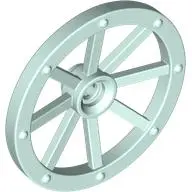 Light Aqua Wheel Wagon Large 33mm D., Hole Notched for Wheels Holder Pin