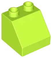 Lime Duplo, Brick 2 x 2 x 1 1/2 Slope 45