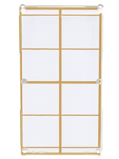 Trans-Clear Glass for Window 1 x 4 x 6 with Gold Lattice over Frosted White Background Pattern