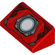 Red Slope 30 1 x 2 x 2/3 with Arc Reactor Pattern