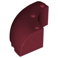 Dark Red Brick, Round Corner 6 x 6 x 2