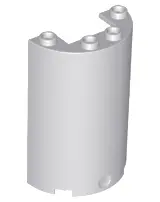 Light Bluish Gray Cylinder Half 2 x 4 x 5 with 1 x 2 Cutout