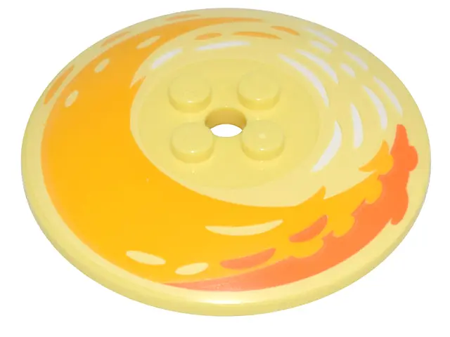 Bright Light Yellow Dish 6 x 6 Inverted (Radar) - Solid Studs with Bright Light Orange and Orange Cr