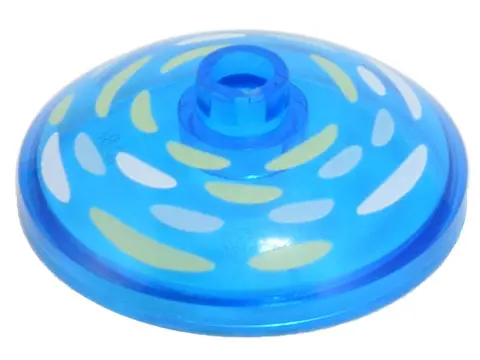 Trans-Dark Blue Dish 3 x 3 Inverted (Radar) with White, Bright Light Blue, and Bright Light Yellow B