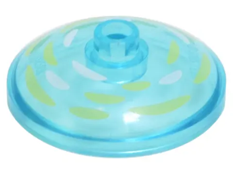 Trans-Light Blue Dish 3 x 3 Inverted (Radar) with White and Bright Light Yellow Brushstrokes Pattern
