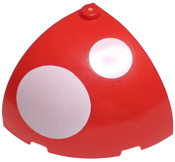 Red Brick, Round Corner 4 x 4 x 2 2/3 Dome Top with 2 White Circles Pattern (Super Mario Piranha Pla