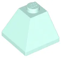Light Aqua Slope 45 2 x 2 Double Convex Corner