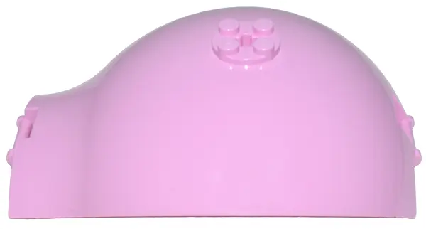 Bright Pink Panel 10 x 4 x 13 Curved Tapered with Bar Handle at Each End, 4 Studs On Side