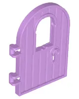 Medium Lavender Door 1 x 4 x 6 Round Top with Window and Keyhole, Reinforced Edge