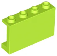 Lime Panel 1 x 4 x 2 with Side Supports - Hollow Studs