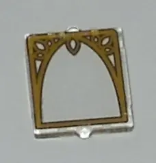 Trans-Clear Glass for Window 1 x 2 x 2 Flat Front with Ornamented Window Arch Pattern