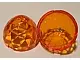 Trans-Orange Container, Faceted, 4 x 4 x 1 2/3, Dragon Egg Top