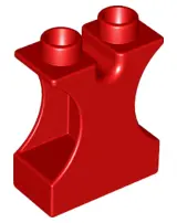 Red Duplo, Brick 1 x 2 x 2 with Side Cutouts and Channel in Top