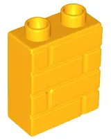 Bright Light Orange Duplo, Brick 1 x 2 x 2 with Masonry Profile
