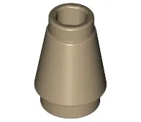 Dark Tan Cone 1 x 1 with Top Groove