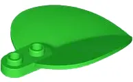Green Plant Plate, Round 1 x 2 with Pointed Leaf