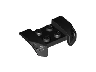Black Vehicle, Mudguard 2 x 4 with Headlights Overhang