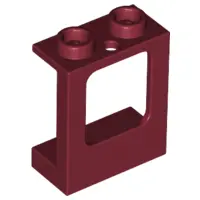 Dark Red Window 1 x 2 x 2 Plane, Single Hole Top and Bottom for Glass
