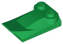 Green Slope, Curved 3 x 2 x 2/3 with 2 Studs, Wing End