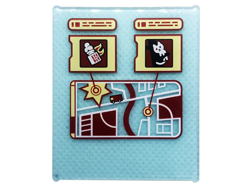 Trans-Light Blue Glass for Window 1 x 6 x 6 Flat Front with Bright Light Yellow, Red, and White GPS 