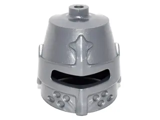 Flat Silver Minifigure, Headgear Helmet Castle Closed with Eye Slit (Great Helm / Barrel Helm)