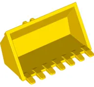 Yellow Vehicle, Digger Bucket 7 Teeth 3 x 6 with Locking 2 Finger Hinge