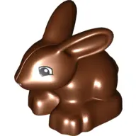 Reddish Brown Duplo Bunny / Rabbit Head Pointed Straight with Black Eyes Squared and Thin Bright Pin