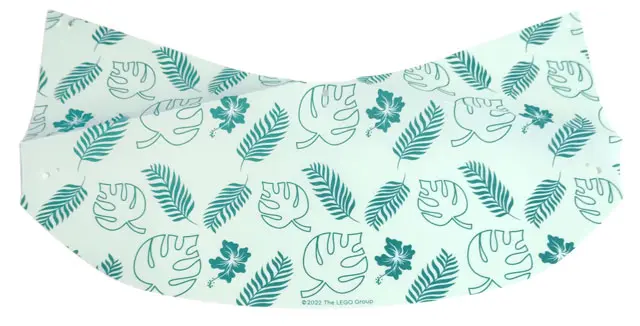 Light Aqua Cloth Tent, Semicircular with Dark Turquoise Leaves, Fronds, and Flowers Pattern