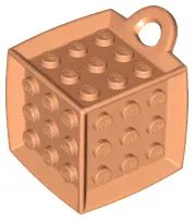 Nougat Bag Tag Cube with 3 x 3 Studs on All Sides