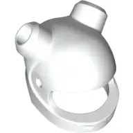 White Minifigure, Headgear Helmet Motorcycle with 2 Angled Holes for Bars