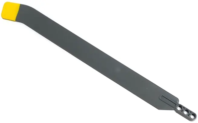 Dark Bluish Gray Technic Rotor Blade Large Bent with 3L Liftarm Thick and Yellow Rubber Tip Pattern