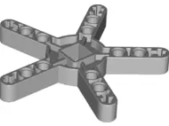 Light Bluish Gray Technic, Liftarm, Modified Rotor 5 Blade with Square Hole