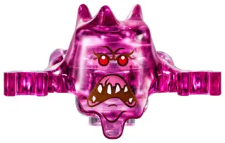 Trans-Dark Pink Minifigure, Headgear Ghostbusters Ghost with Open Mouth Grimace Pattern
