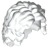 White Minifigure, Hair Female Long Tousled with Center Part