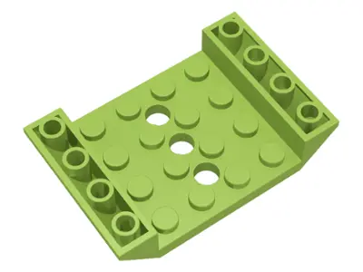 Lime Slope, Inverted 45 6 x 4 Double with 4 x 4 Cutout and 3 Holes