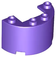 Dark Purple Cylinder Half 2 x 4 x 2 with 1 x 2 Cutout