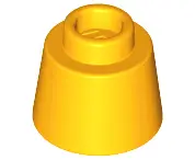 Bright Light Orange Cone 1 1/6 x 1 1/6 x 2/3 (Fez)