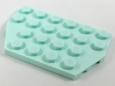 Light Aqua Wedge, Plate 4 x 6 Cut Corners