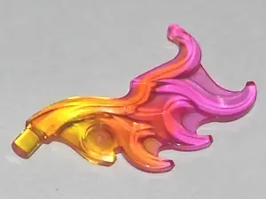 Trans-Orange Wave Rounded Curved Wing with Bar End (Flame) with Marbled Trans-Dark Pink Pattern