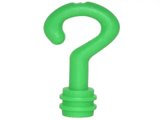 Bright Green Minifigure, Utensil Cane Handle Curved Riddler Question Mark with Bar Holder