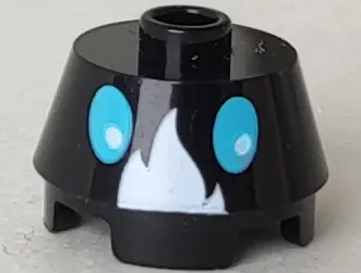 Black Cone 2 x 2 Truncated with White Flame and Medium Azure Eyes Pattern