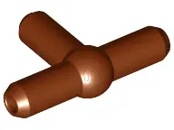 Reddish Brown Pneumatic T Piece Second Version (T Bar with Ball in Center)