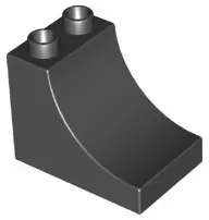 Black Duplo, Brick 2 x 3 x 2 Arch Inverted